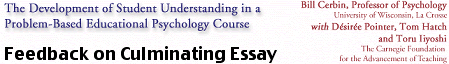  Feedback on Culminating Essay 