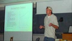 Ph.D. student Matthew Montgomery presenting his research at MICS.