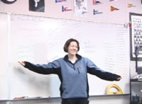 student at board
