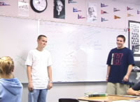 students at board