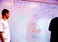 students at board