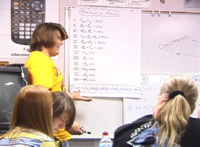 student at board