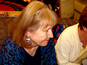 closing of woman at meeting