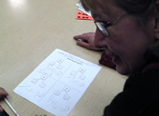 close-up of woman talking
