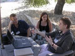 Tom, Susan, and Marion at Carnegie Foundation, Palo Alto, July 2004